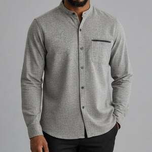 Ezekiel Long Sleeve Slim Button Down Dress Shirt Button Cuffs Pocket XL Grey